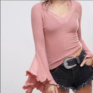 Free people FP flared sleeves - v neck